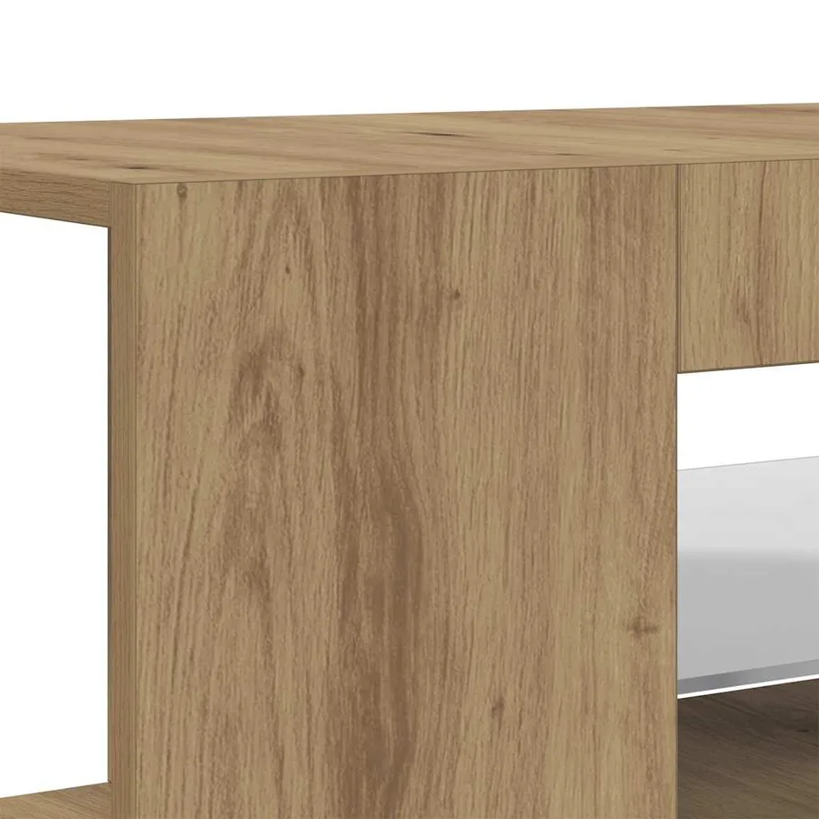 Meuble TV avec lumières LED chêne artisanal bois d'ingénierie - 10
