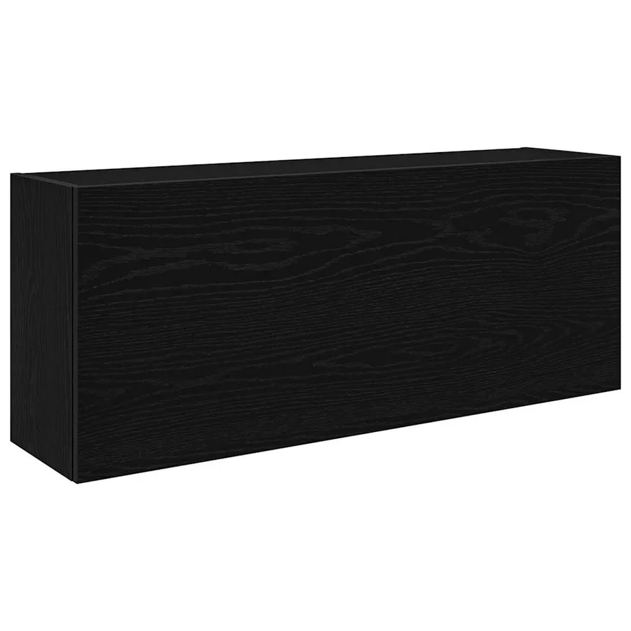 Armoire murale de bain noir 100x25x40 cm bois d'ingénierie - 2