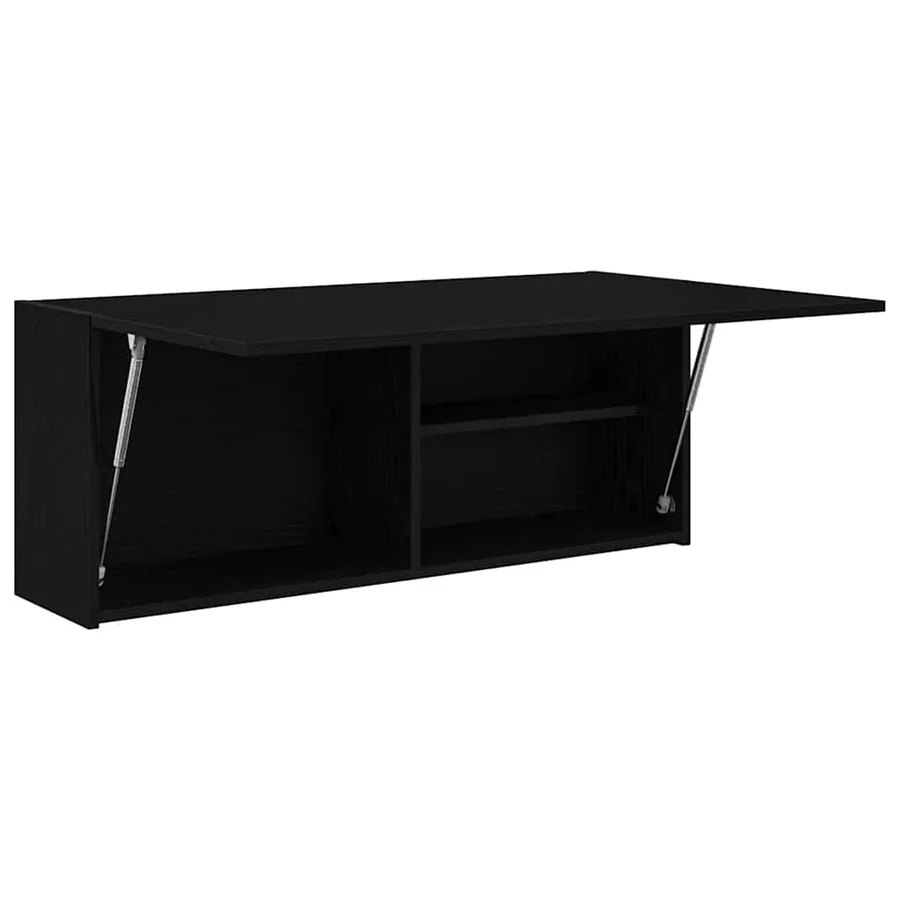 Armoire murale de bain noir 100x25x40 cm bois d'ingénierie - 5