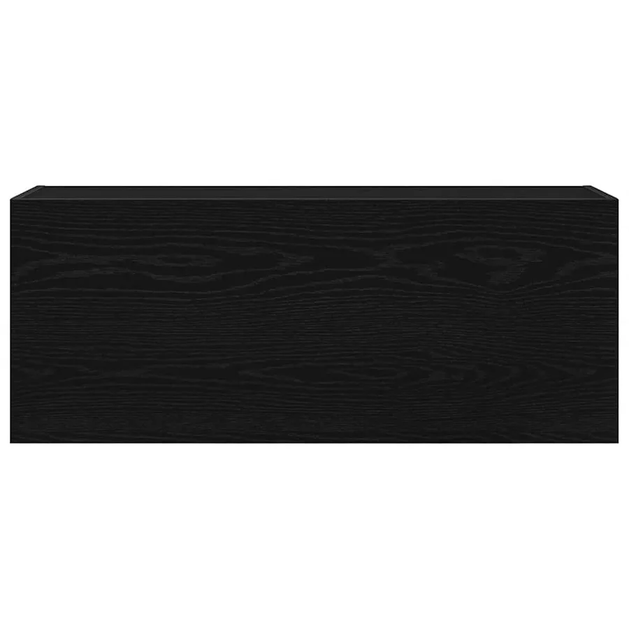Armoire murale de bain noir 100x25x40 cm bois d'ingénierie - 6