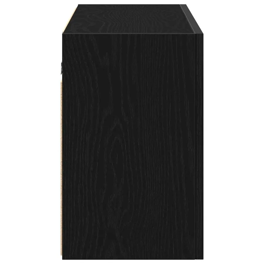 Armoire murale de bain noir 100x25x40 cm bois d'ingénierie - 7