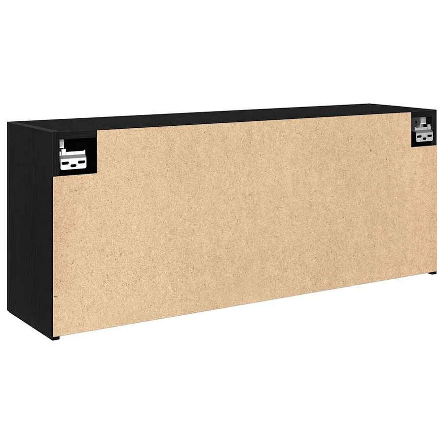 Armoire murale de bain noir 100x25x40 cm bois d'ingénierie - 8