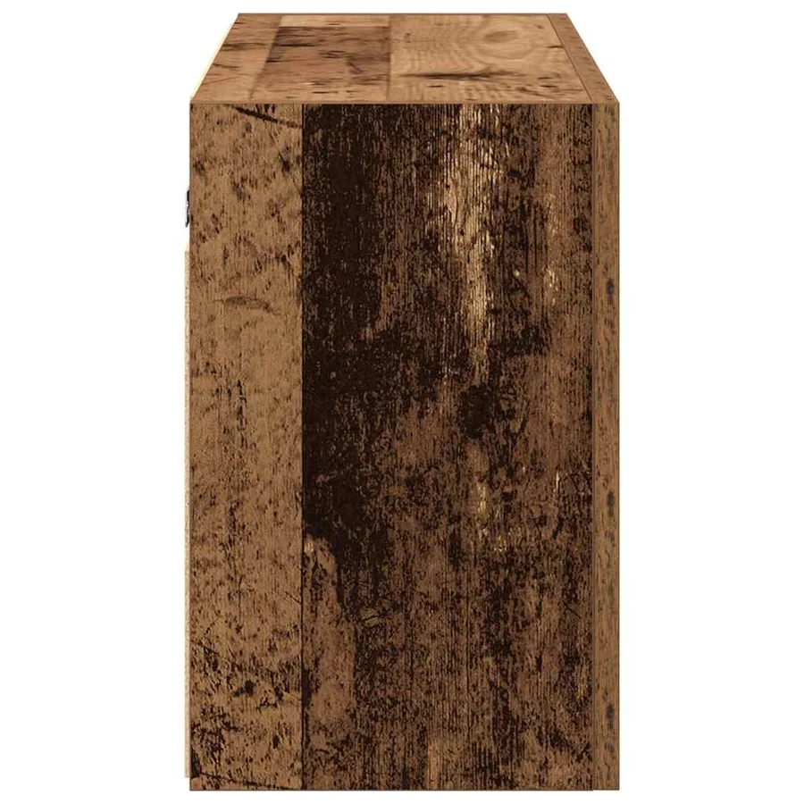 Armoire murale de bain vieux bois 100x25x40cm bois d'ingénierie - 6