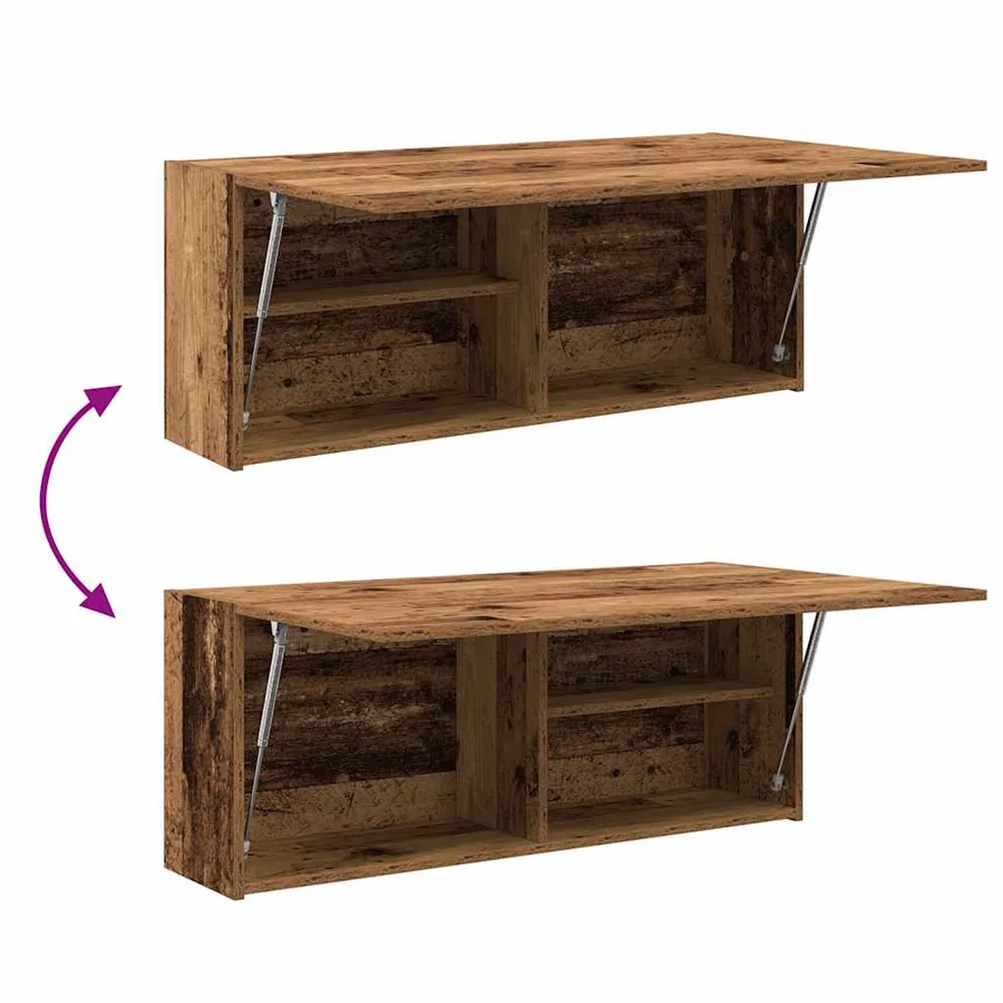 Armoire murale de bain vieux bois 100x25x40cm bois d'ingénierie - 8