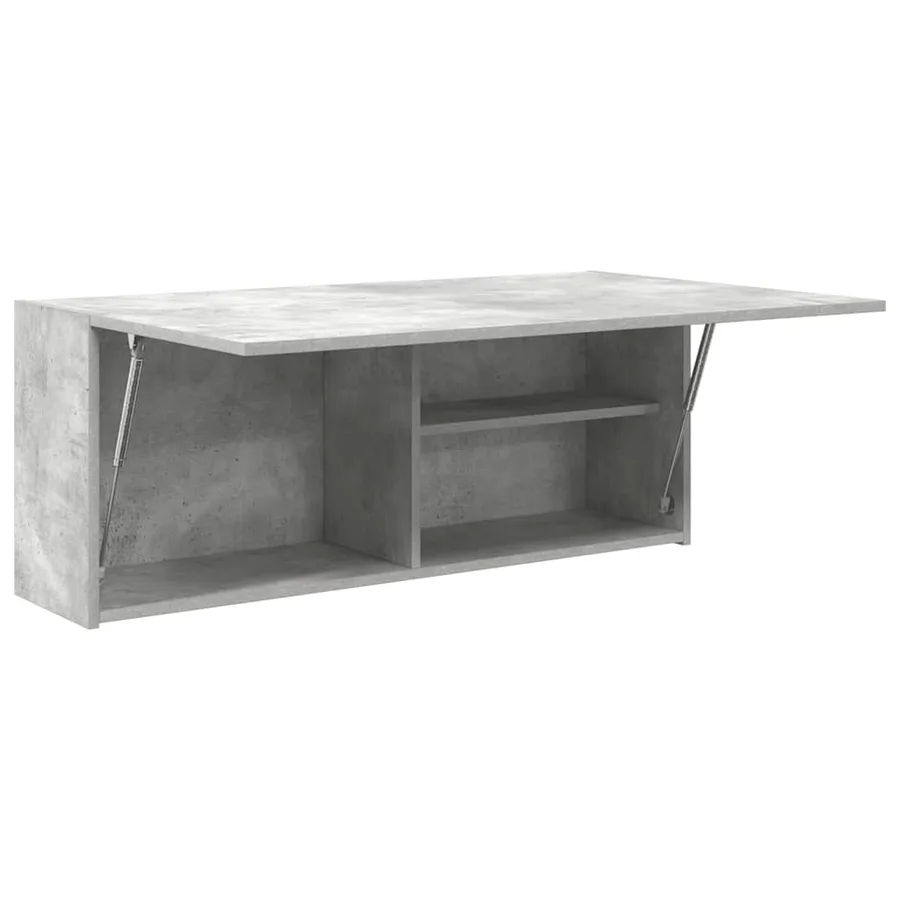 Armoire murale de bain gris béton 100x25x40cm bois d'ingénierie - 4