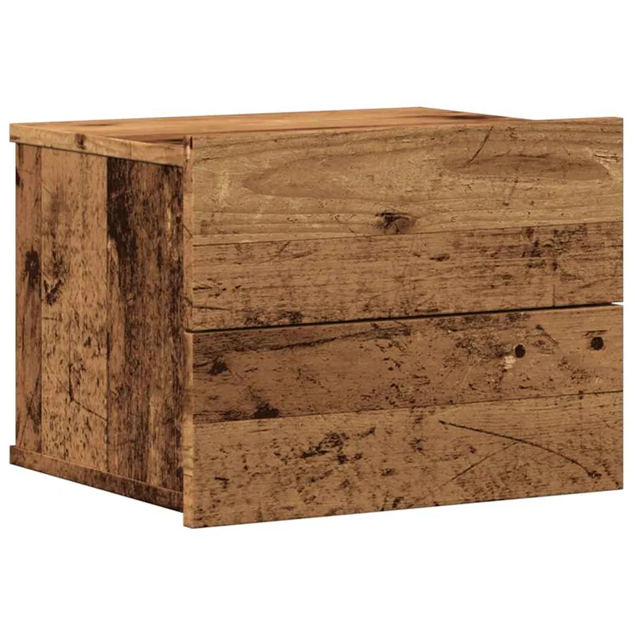 Tables de chevet murales 2 pcs vieux bois 40x32x30 cm - 4