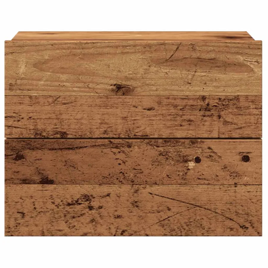 Tables de chevet murales 2 pcs vieux bois 40x32x30 cm - 5