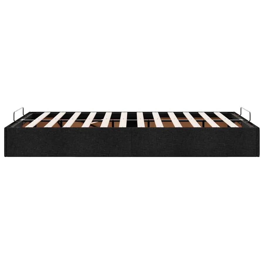 Cadre de lit ottoman sans matelas noir 120x200 cm tissu - 8