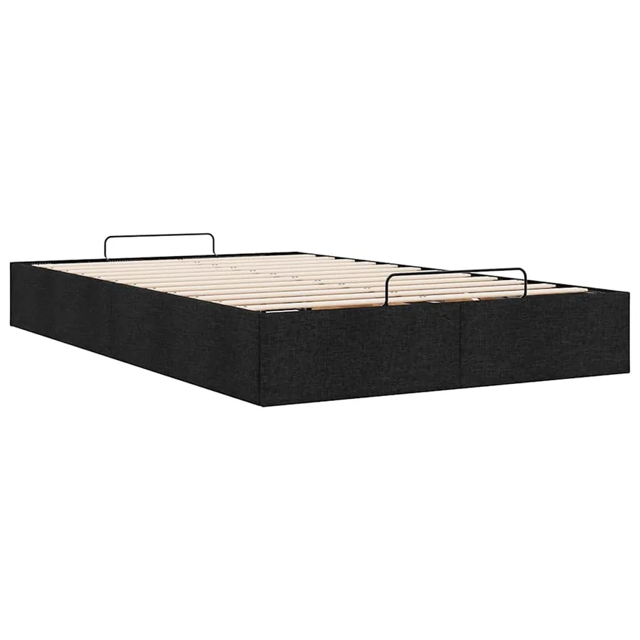 Cadre de lit ottoman sans matelas noir 120x200 cm tissu - 9