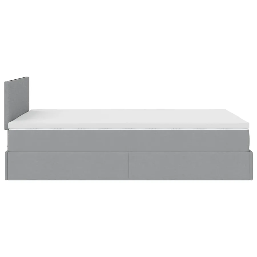 Lit ottoman avec matelas gris clair 120x200 cm tissu - 11