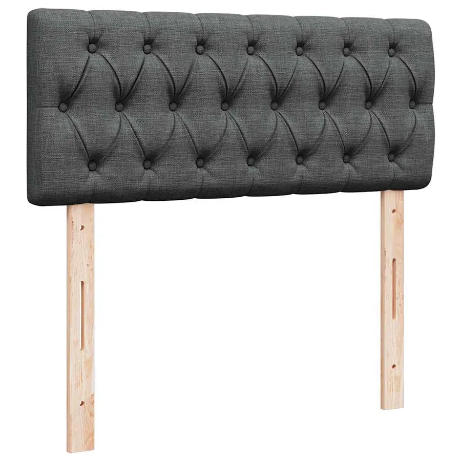 Lit ottoman avec matelas gris foncé 120x200 cm tissu - 9