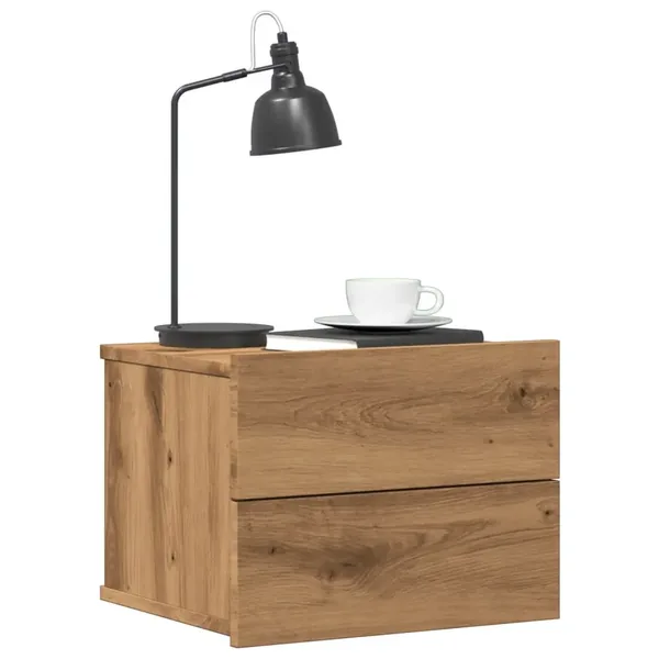 Tables de chevet murales 2 pcs chêne artisanal 40x32x30 cm