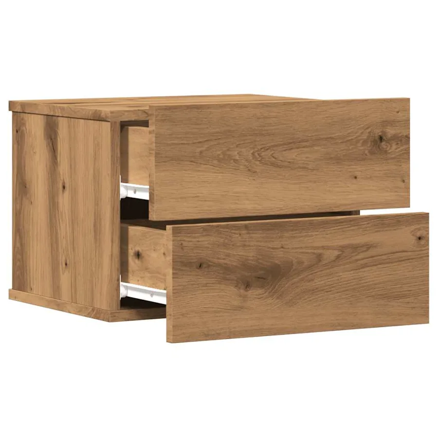 Tables de chevet murales 2 pcs chêne artisanal 40x32x30 cm - 5