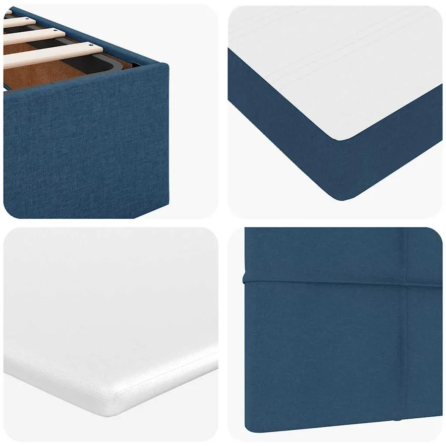 Lit ottoman avec matelas et LED Bleu 120x200 cm Tissu - 15