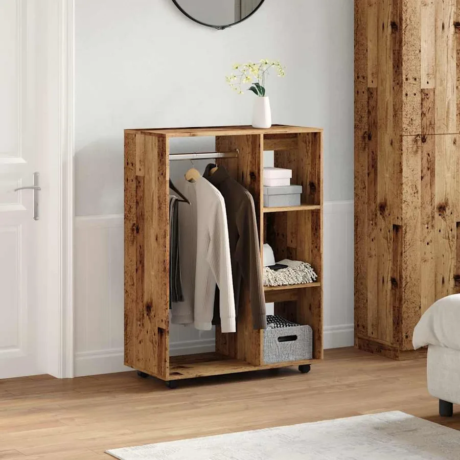 Garde-robe vieux bois 80x40x110 cm bois d'ingénierie - 3