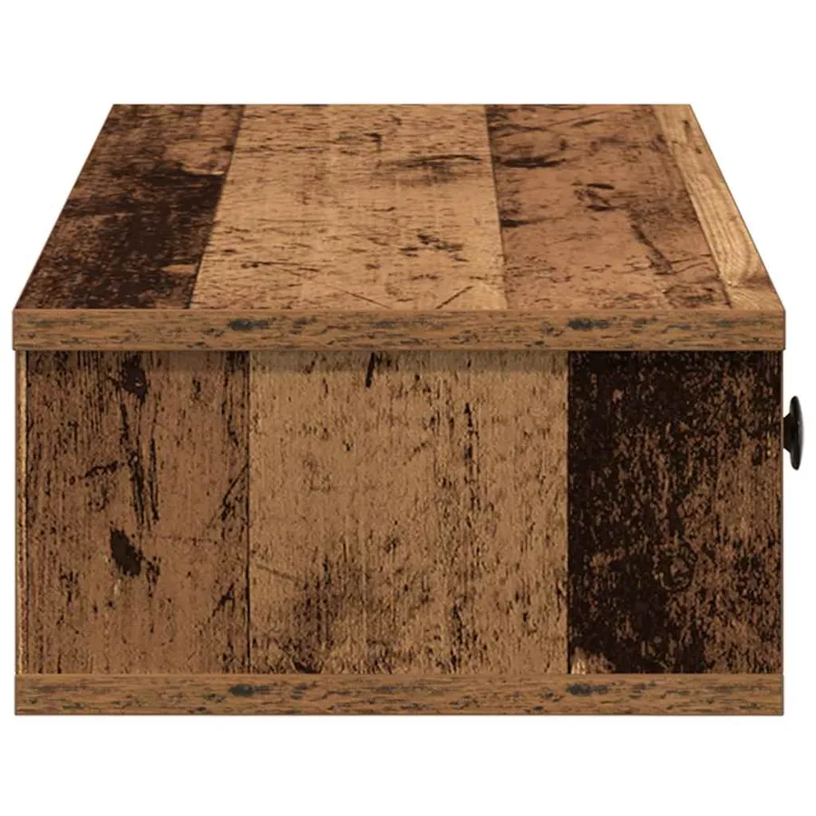 Étagère murale avec tiroirs vieux bois bois d'ingénierie - 5