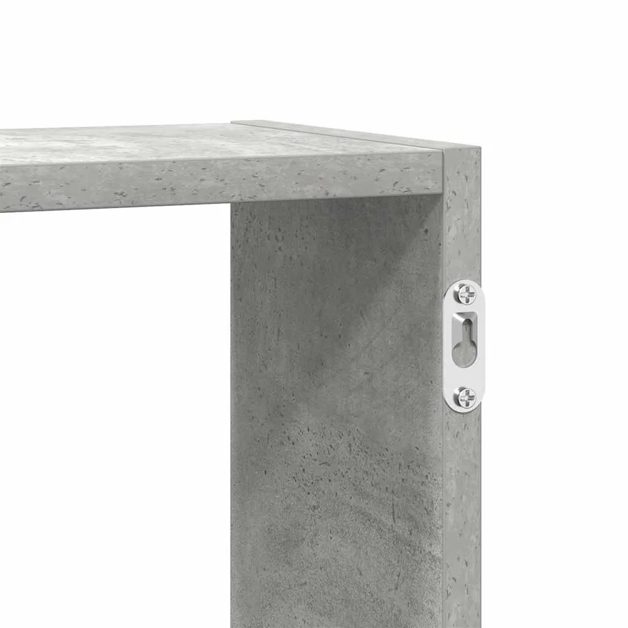 Étagère cube murale 5 compartiments gris béton bois ingénierie - 8