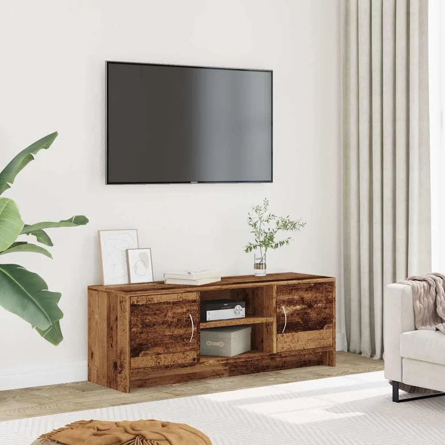 Meuble TV vieux bois 102x30x37,5 cm bois d'ingénierie - 3