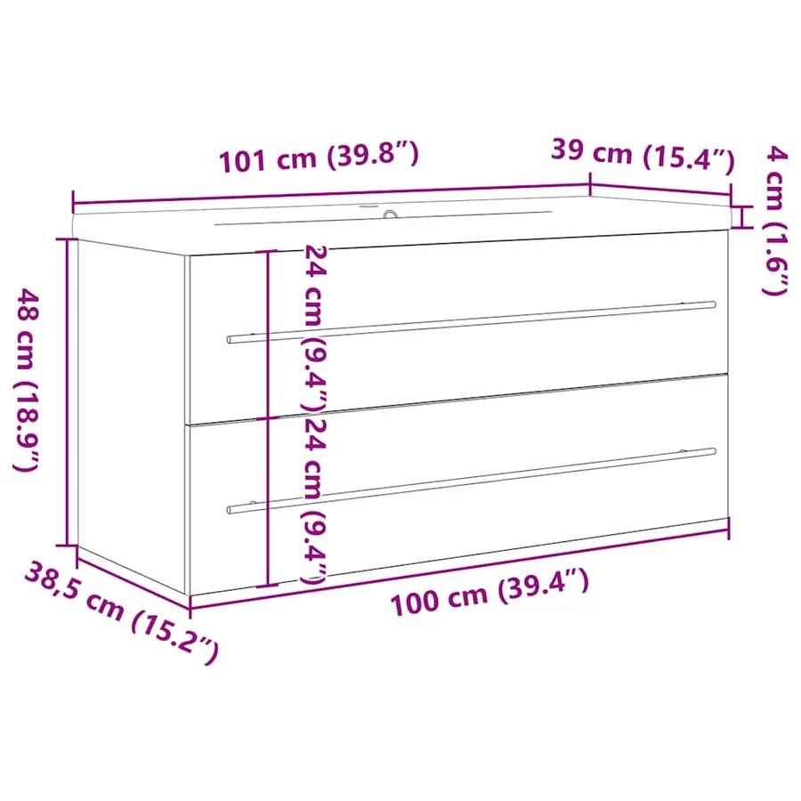 Ensemble de meubles de salle de bain 2 pcs chêne sonoma - 11