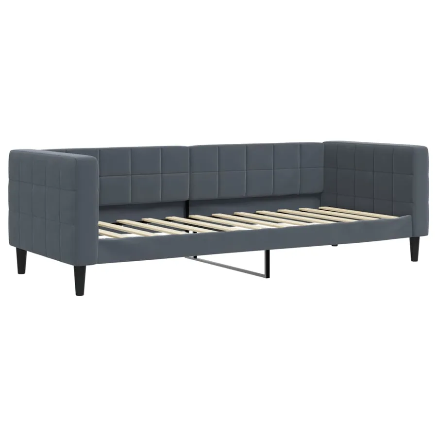 Lit de jour avec gigogne sans matelas gris foncé 80x200 cm - 6