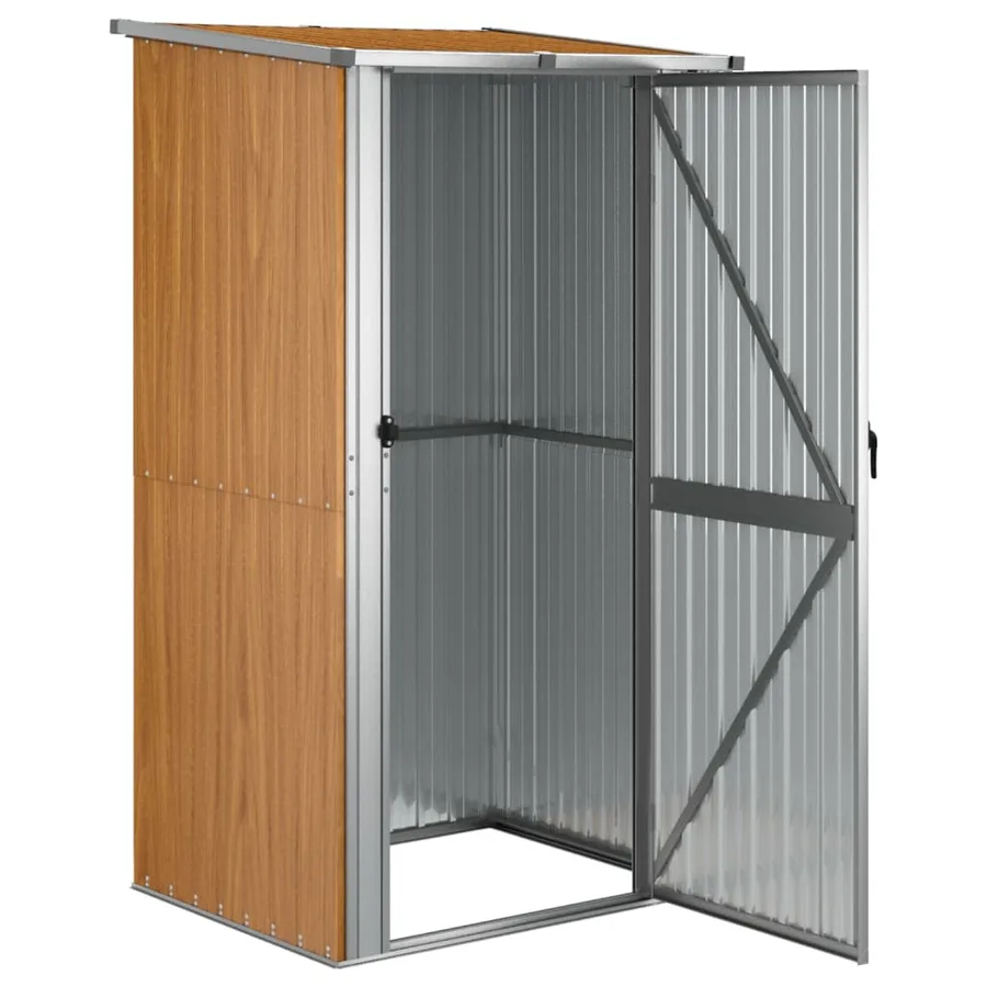 Abri de jardin marron 118,5 x 97 x 209,5 cm Acier galvanisé - 3