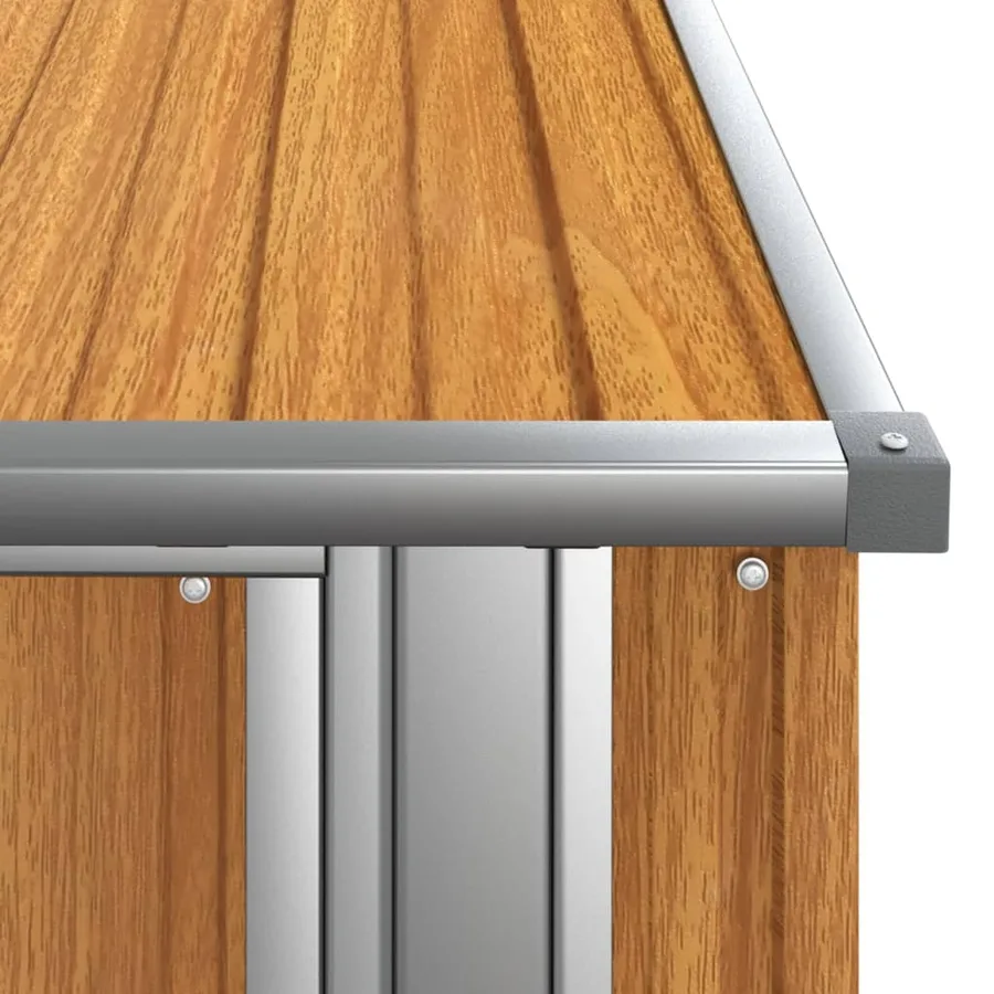 Abri de jardin marron 118,5 x 97 x 209,5 cm Acier galvanisé - 7
