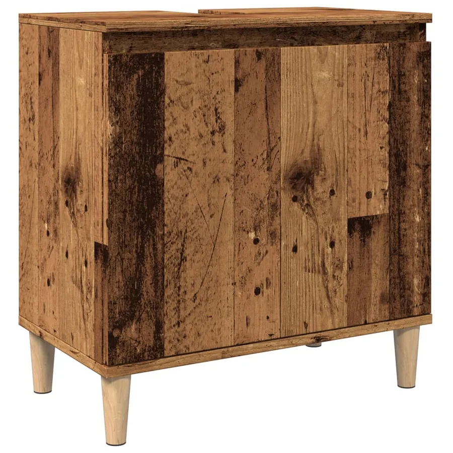 Armoire d'évier vieux bois 58x33x60 cm bois d'ingénierie - 2