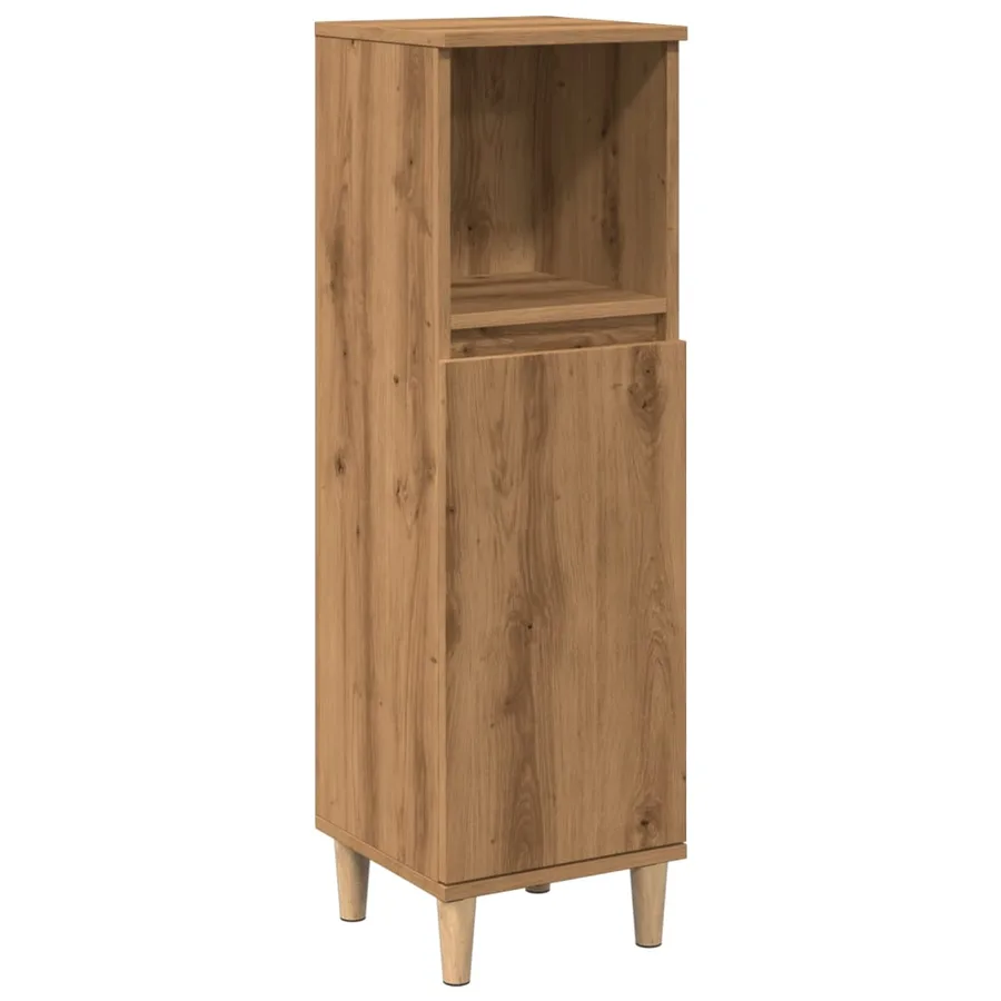 Armoire de salle de bain chêne artisanal 30x30x100 cm - 2