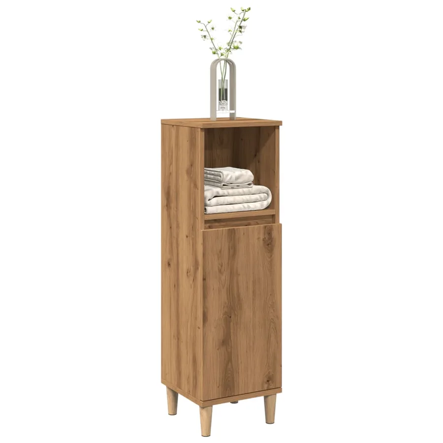 Armoire de salle de bain chêne artisanal 30x30x100 cm - 3