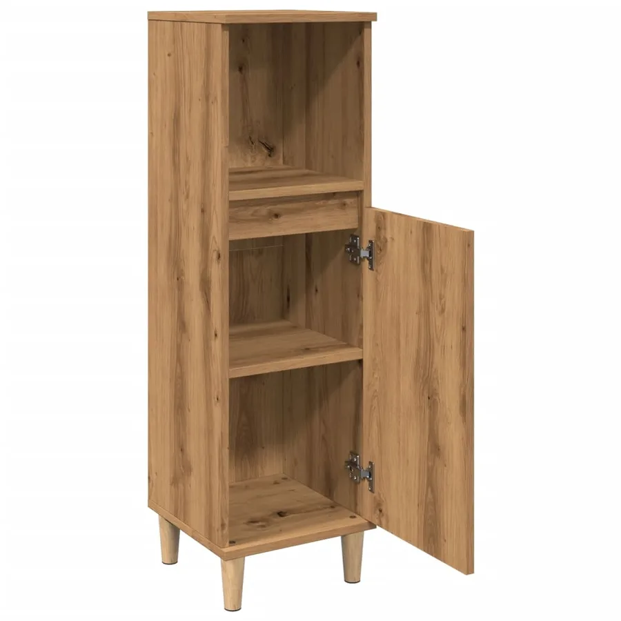 Armoire de salle de bain chêne artisanal 30x30x100 cm - 5