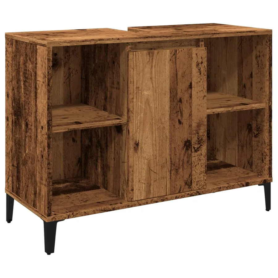Armoire d'évier vieux bois 80x33x60 cm bois d'ingénierie - 2