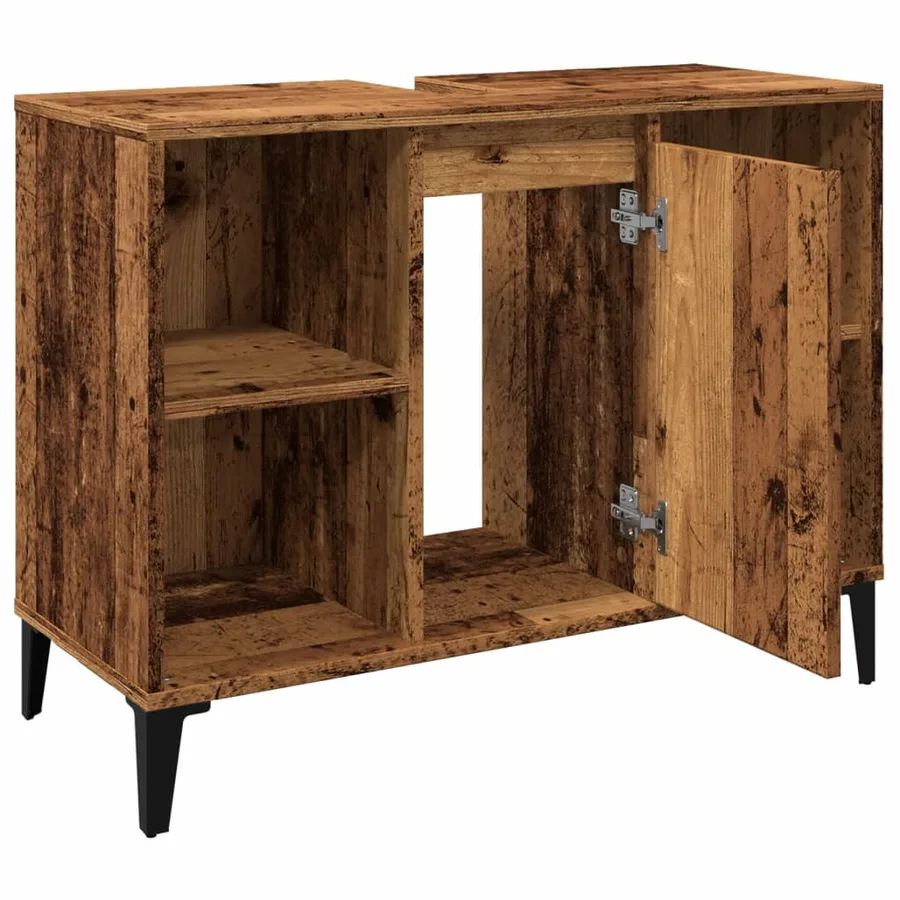 Armoire d'évier vieux bois 80x33x60 cm bois d'ingénierie - 6