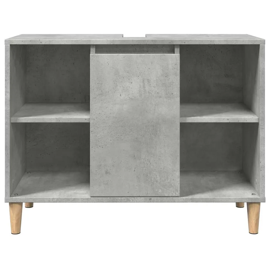 Ensemble de meubles de salle de bain 3 pcs gris béton - 9
