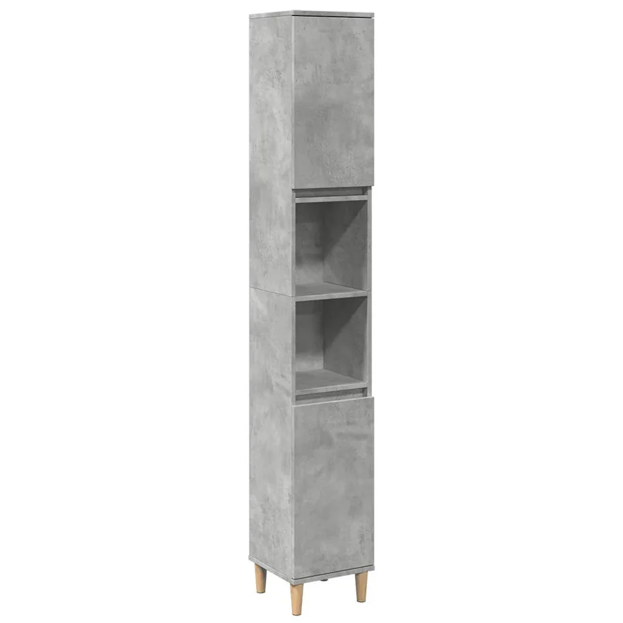 Ensemble de meubles de salle de bain 3 pcs gris béton - 4