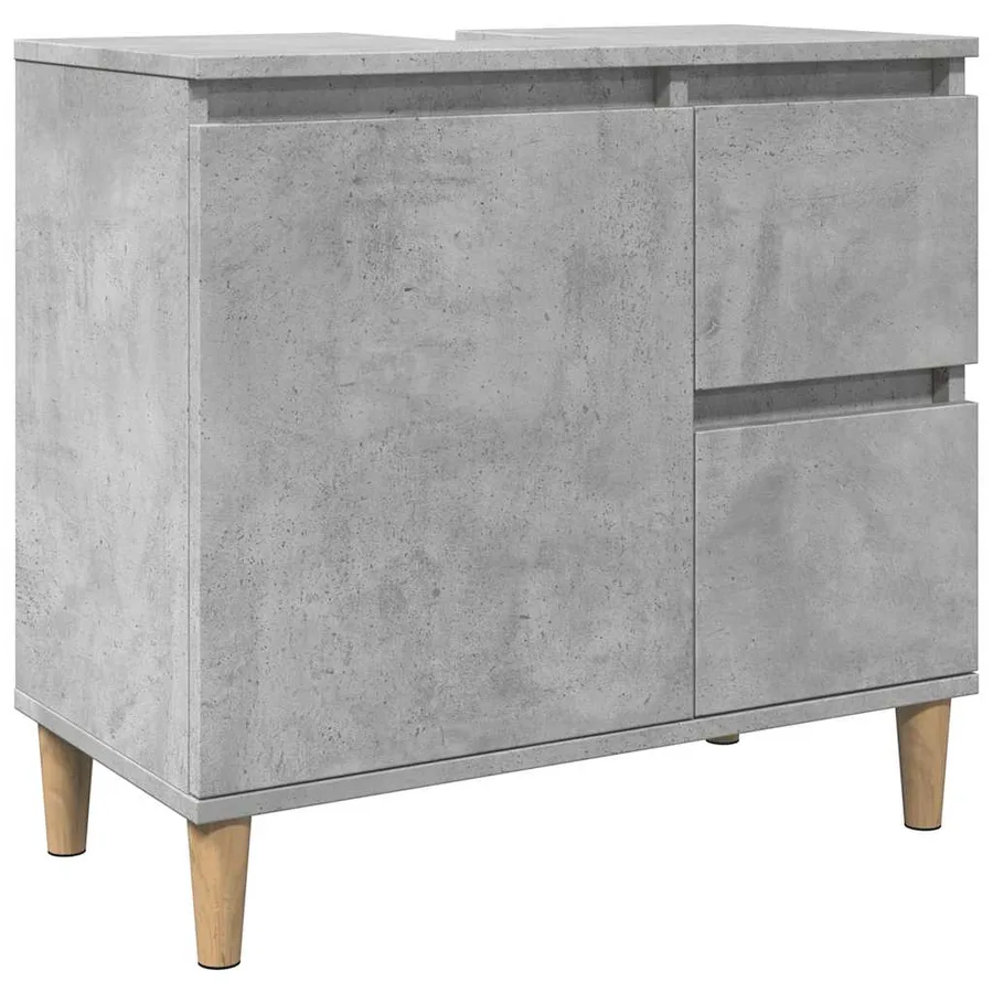 Ensemble de meubles de salle de bain 3 pcs gris béton - 8