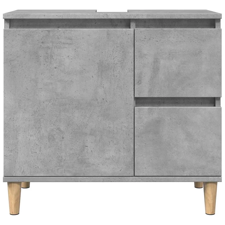 Ensemble de meubles de salle de bain 3 pcs gris béton - 9
