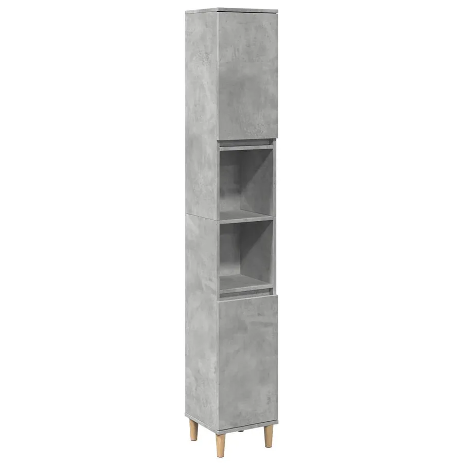 Ensemble de meubles de salle de bain 3 pcs gris béton - 4