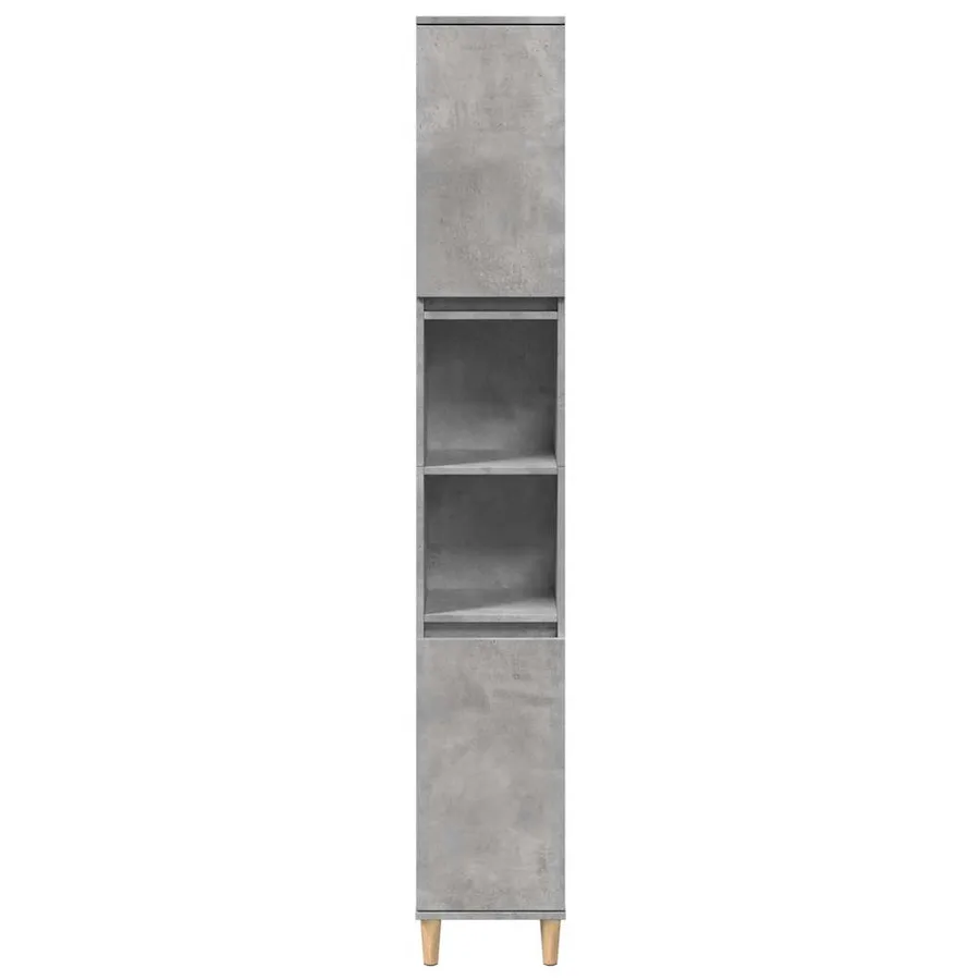 Ensemble de meubles de salle de bain 3 pcs gris béton - 5