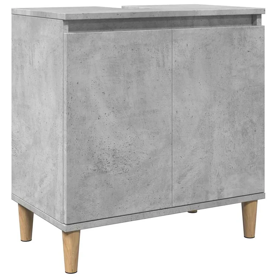 Ensemble de meubles de salle de bain 3 pcs gris béton - 8