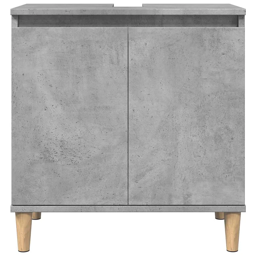Ensemble de meubles de salle de bain 3 pcs gris béton - 9