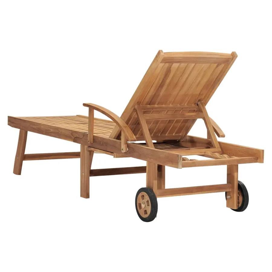 Chaise longue Bois de teck solide - 5