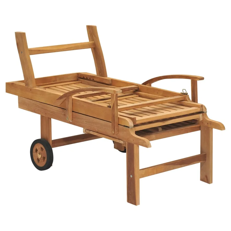 Chaise longue Bois de teck solide - 6