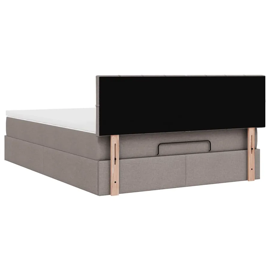 Lit ottoman avec matelas taupe 140x190 cm tissu - 11