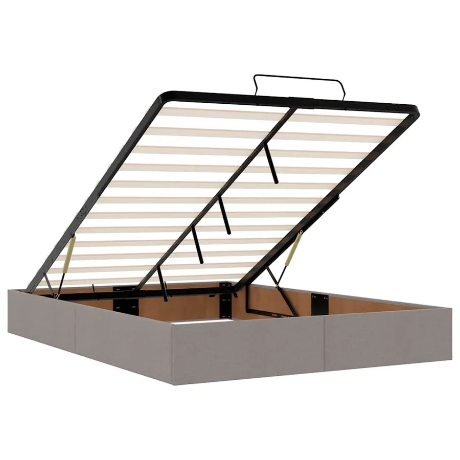 Lit ottoman avec matelas taupe 140x190 cm tissu - 12