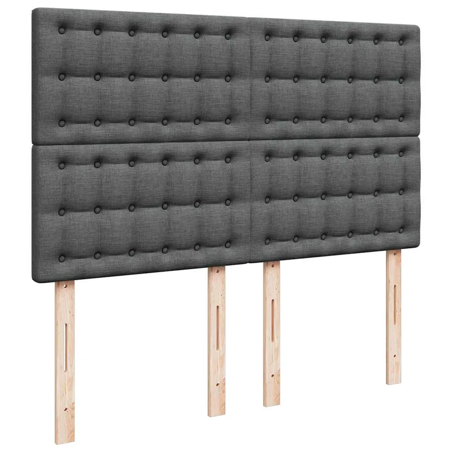 Cadre de lit ottoman avec matelas gris foncé 140x190 cm tissu - 10