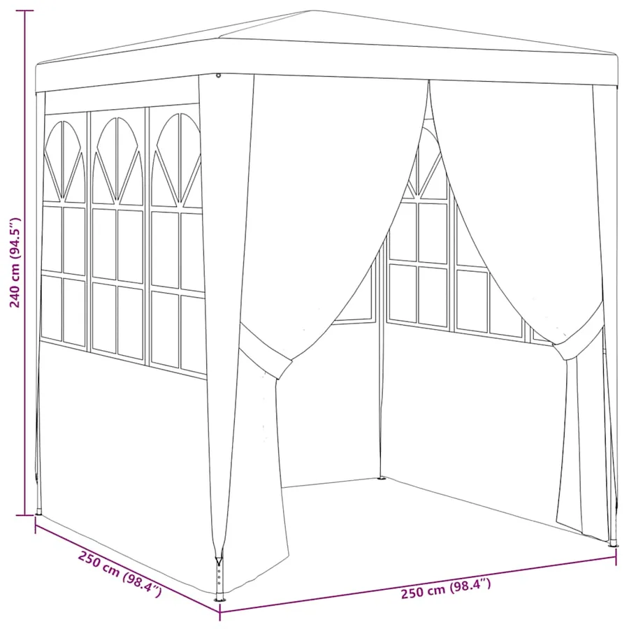 Tente de réception avec parois 2,5x2,5 m Anthracite 90 g/m² - 10