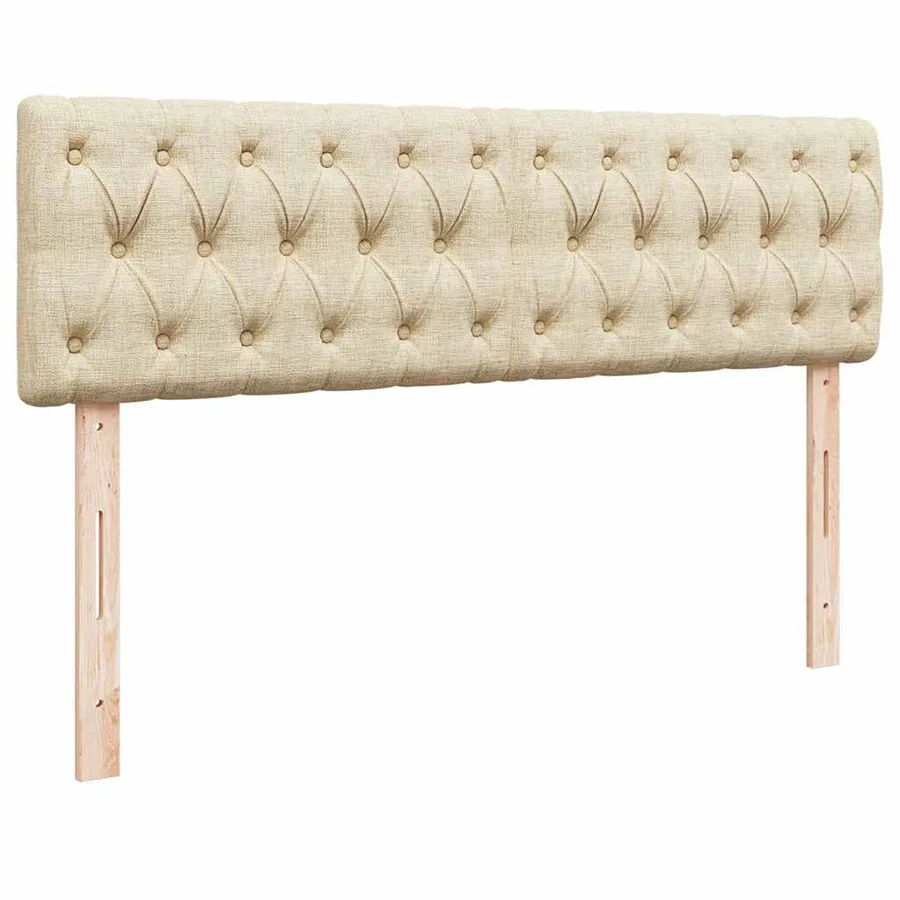 Lit ottoman avec matelas crème 140x190 cm tissu - 9