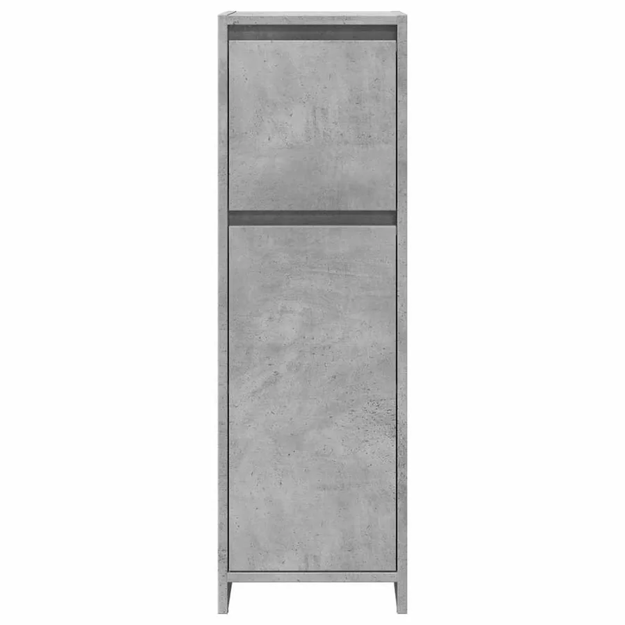 Armoire de salle de bain Gris béton 30x30x95 cm Aggloméré - 4