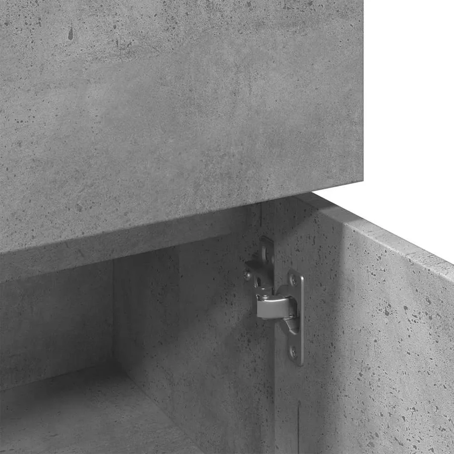 Armoire de salle de bain Gris béton 30x30x95 cm Aggloméré - 9