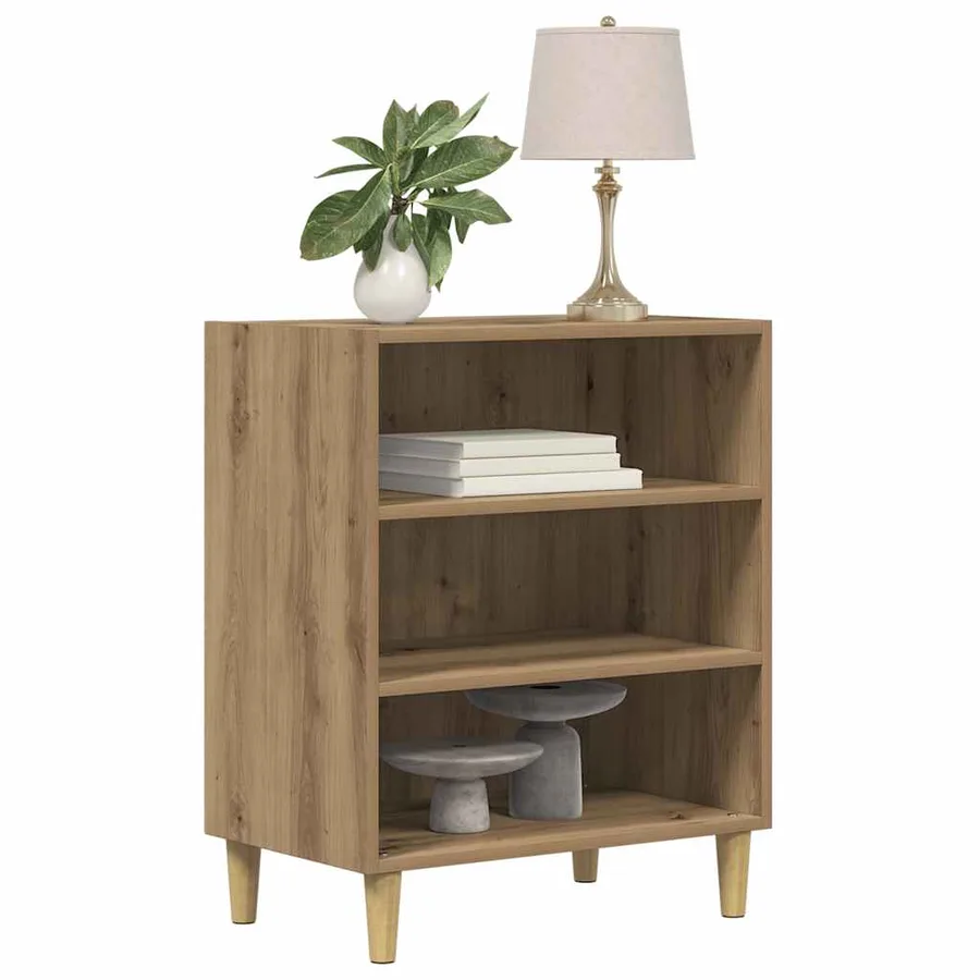 Buffet chêne artisanal 57x35x75 cm bois d'ingénierie - 3
